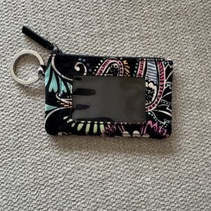 Vera Bradley zip ID pouch Floral Patterned with ring for lanyard or keys